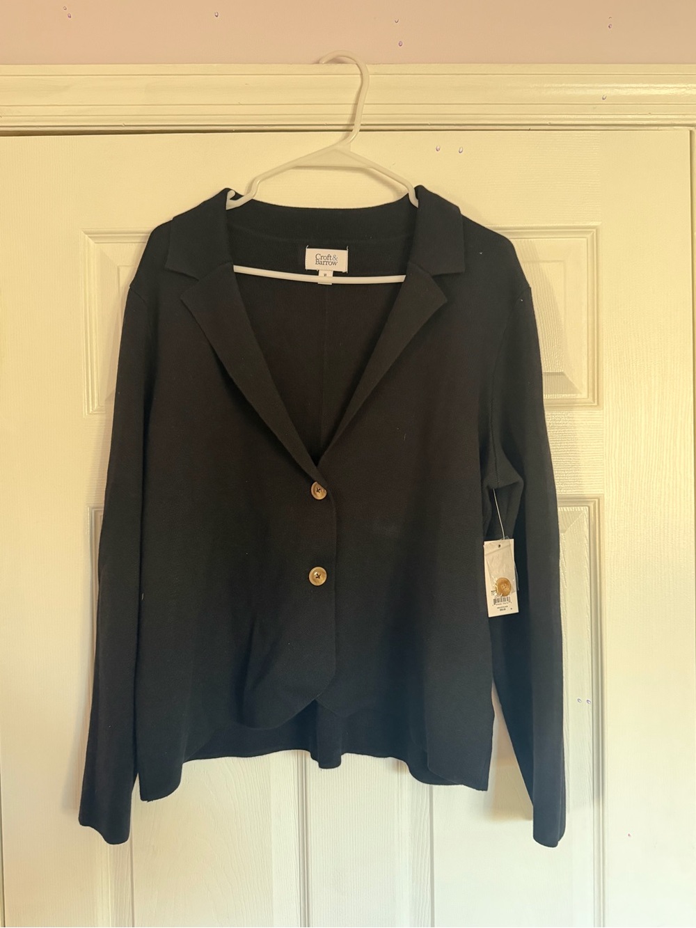 Kohl's Black Button Front Women's Sweater Blazer